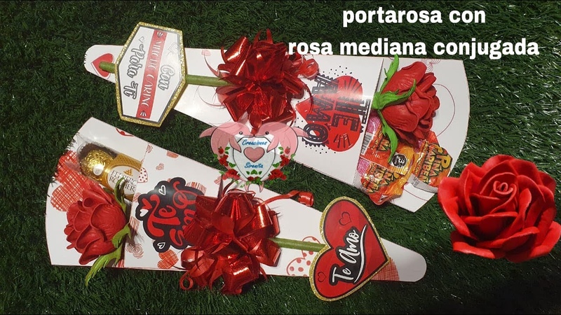 DIY Detalle para el día del amor y la amistad san Valentín con rosa de fomi, goma Eva,