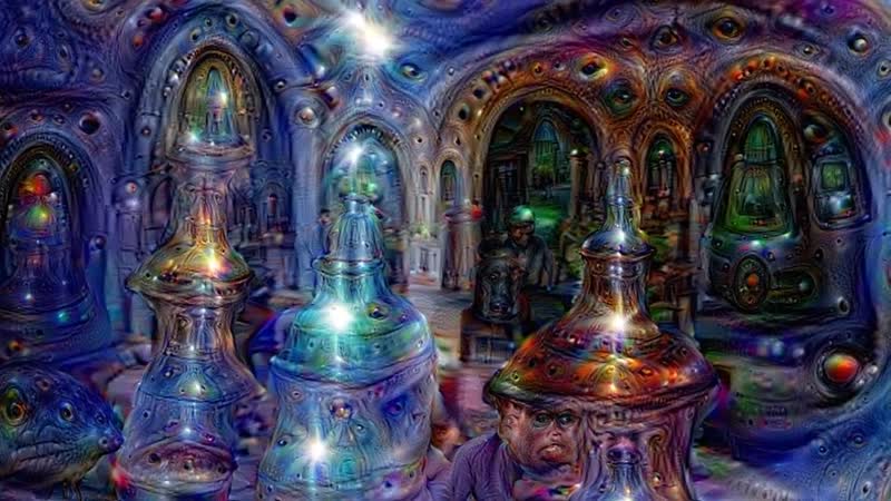 White Rabbit ( Remix) trippy video of fractal deepdream