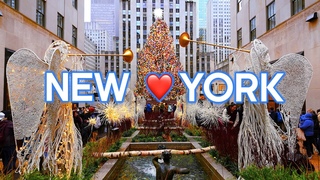 NYC New Year's Day 2024  Rockefeller Center, Sixth Avenue, Bryant Park. Manhattan Walking tour