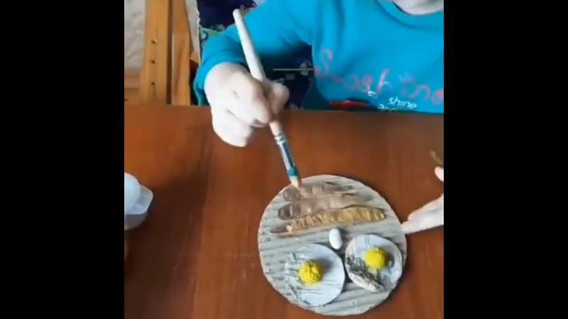 Дочурка решила сделать совушку на