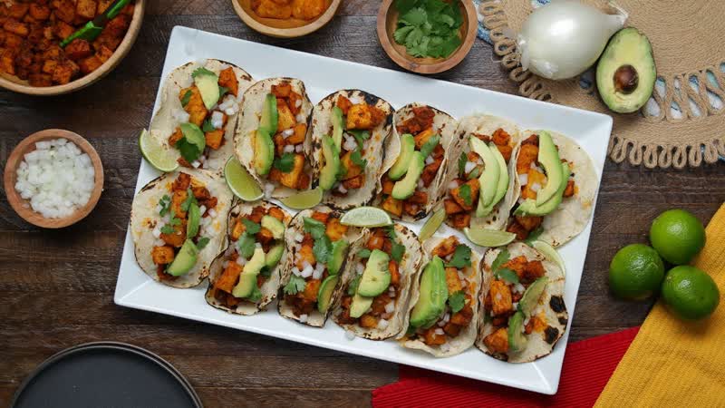 Vegan Butternut Squash Al Pastor Tacos