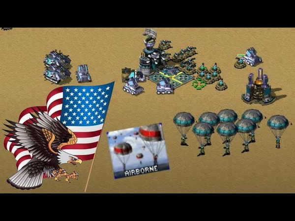 Yuris Revenge Gameplay America For the Win in Oil in Center map for 4 Players free for