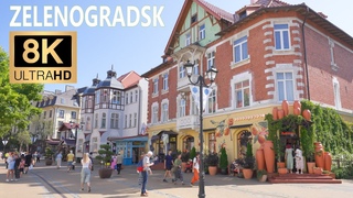 Zelenogradsk ~ Walking Tour Russia ~ 8K ULTRA HD 60fps🎧 ~ City Walk With Real Ambient Sounds