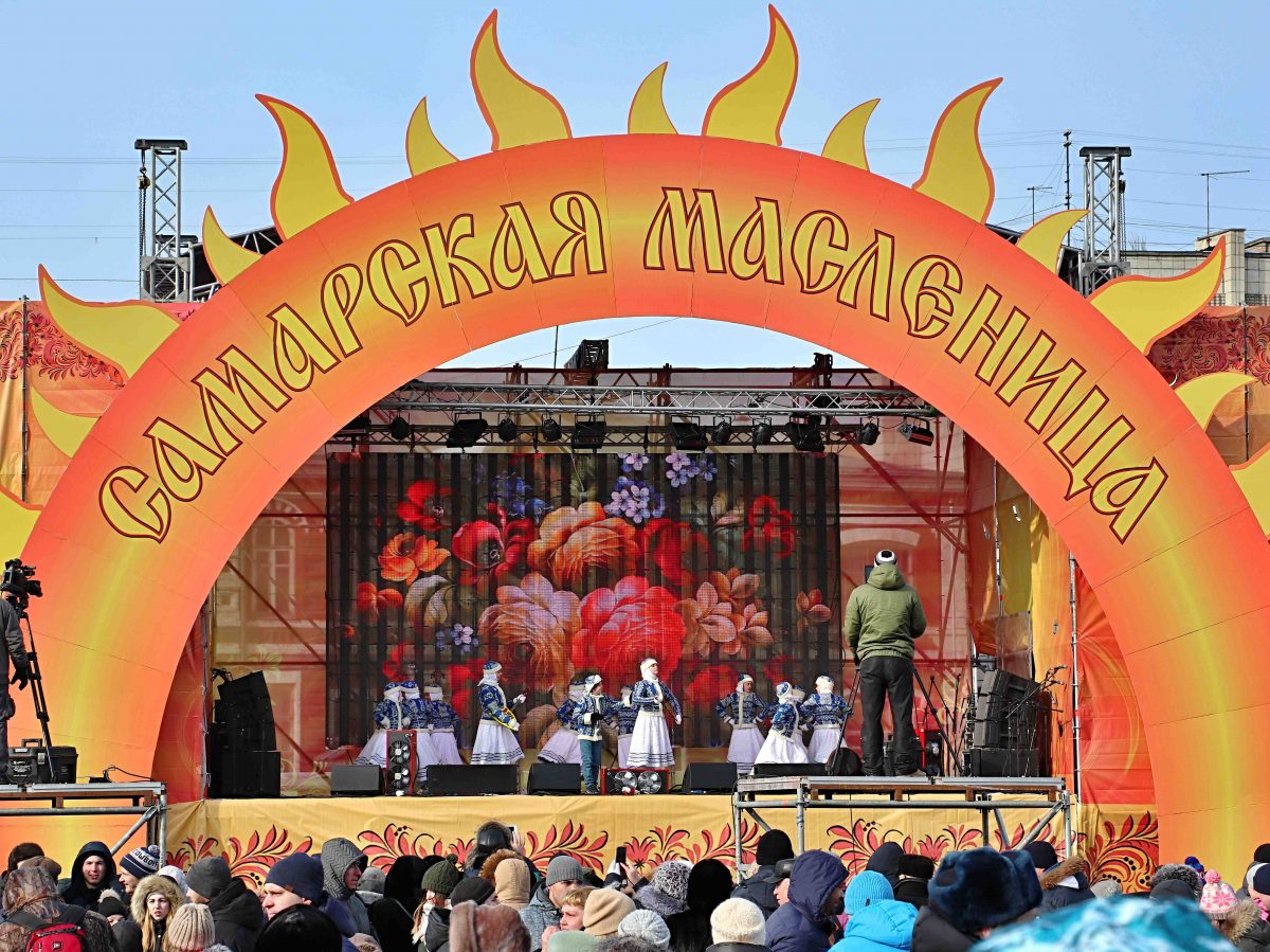 Оформление сцены масленица