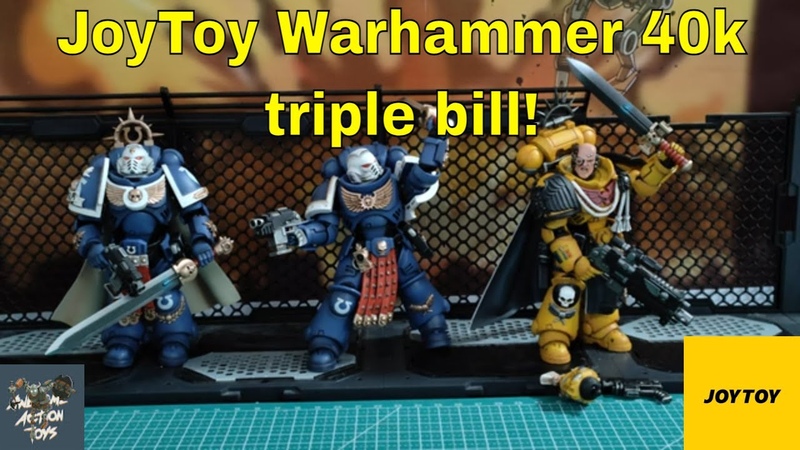 Joy Toy Warhammer 40k triple bill review Ultramarines Imperial Fists, Primaris Captains