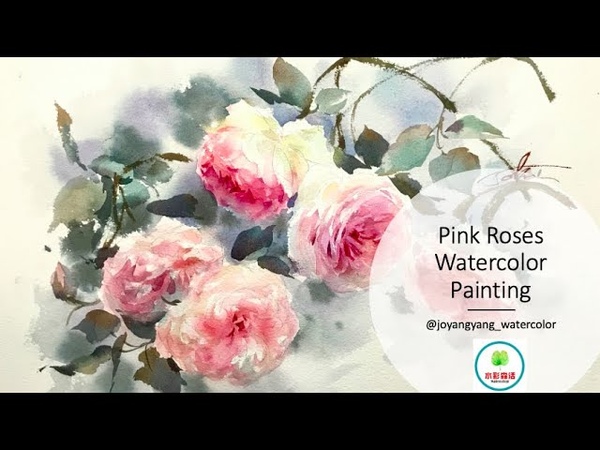 Watercolor Painting Pink Roses, watercolor, roses, painting,