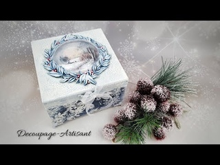 Decoupage # box, cold winter #ITDCollection  # DIY tutorial...
