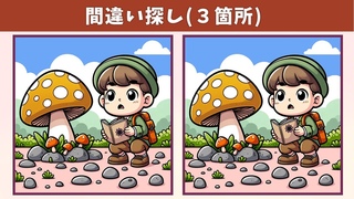 【間違い探し】イラストで楽しみながら脳の活性化！左右のイラストの違い3つを見つけて、記憶力や集中力を高めよう！【クイズ】