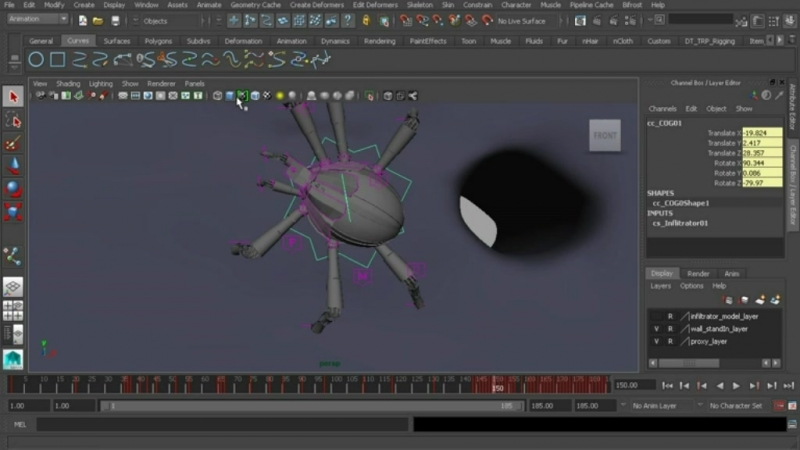 Введение в анимацию в Maya
