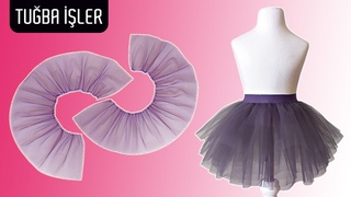 Very Easy Tulle Ballerina Skirt Cutting and Sewing for Baby Girl (2 Years) | Tuba ler