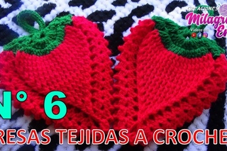 Manualidades tejidas Milagros Ena N 6: FRESA 1 a crochet para agarradera de ollas paso a paso