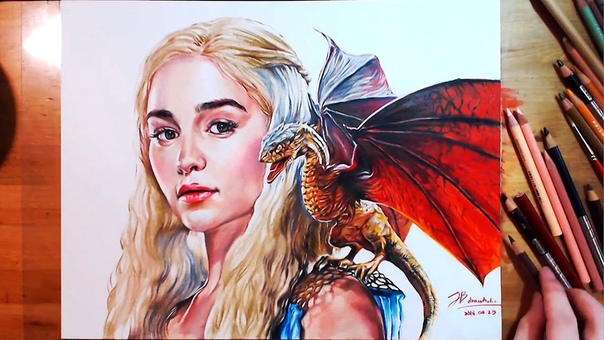 Drawing Daenerys Targaryen( Emilia Clarke), Game of Thrones,