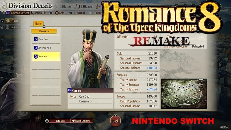 ROMANCE OF THE THREE KINGDOMS 8 REMAKE Nintendo Switch release the big
