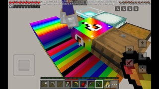 играем в Minecraft с модом на один радужный блок