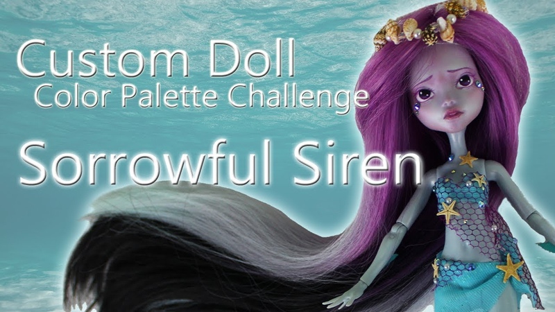 Custom Doll Repaint + My First Doll WIG Mermaid Sorrowful Siren Lagoona Blue